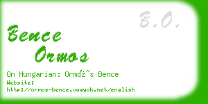 bence ormos business card